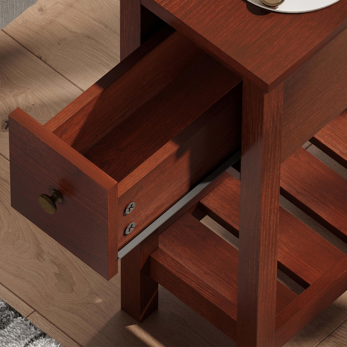 Narrow Side Table with Drawer Set of 2 V17748
