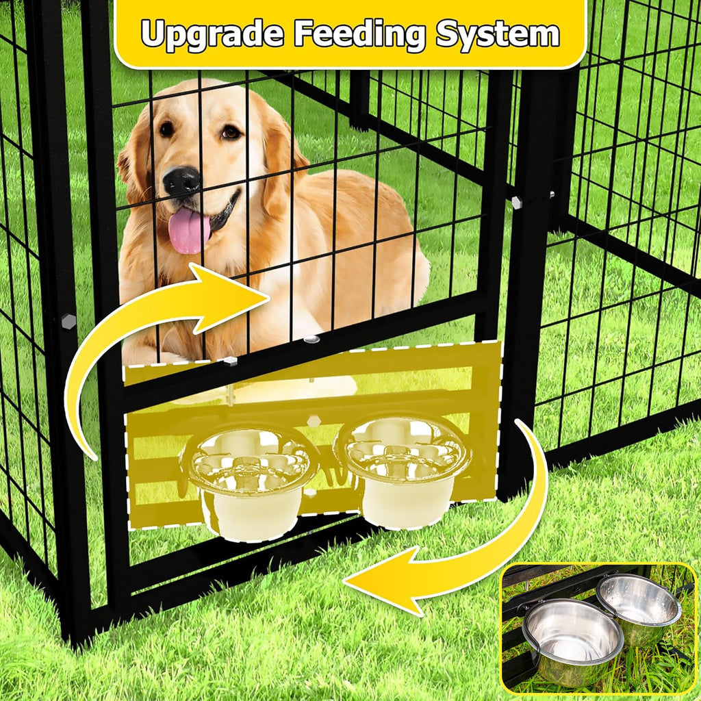 Heavy Duty Outdoor Dog Kennel with Roof Cover U263
